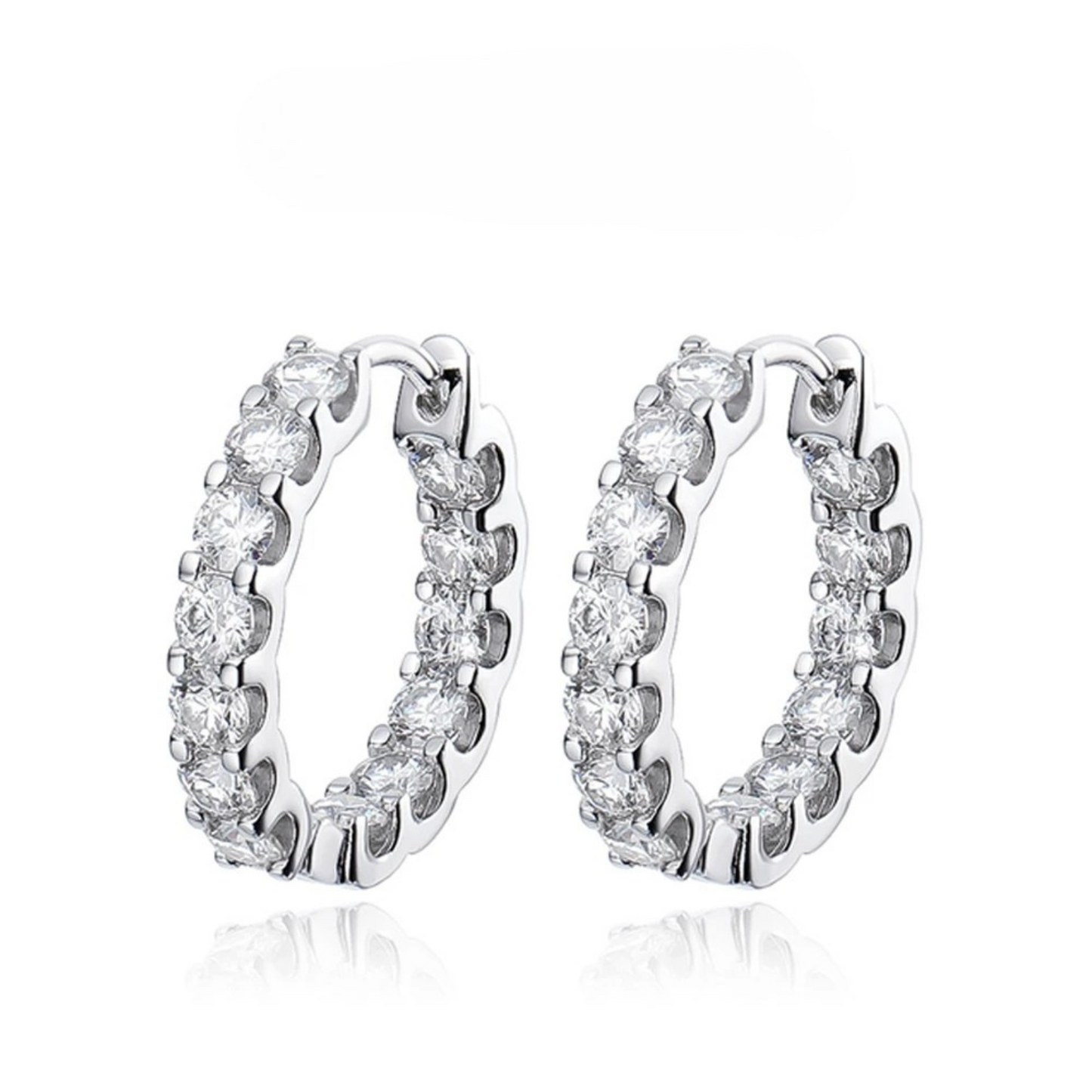 עגילי חישוק משובצים 2.6 קראט